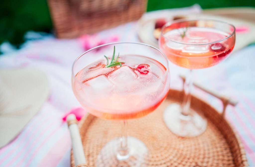 Elegant mobile bar setup at a private backyard gathering