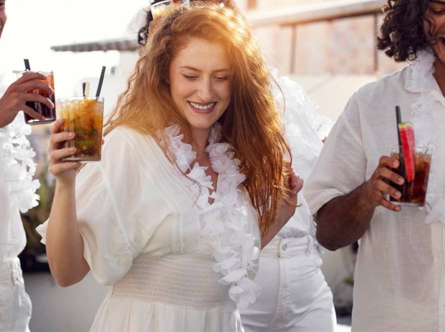 Cheers On The Wheels serving custom drinks at a masquerade event